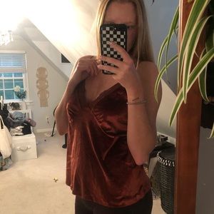 Velvet lace tank top